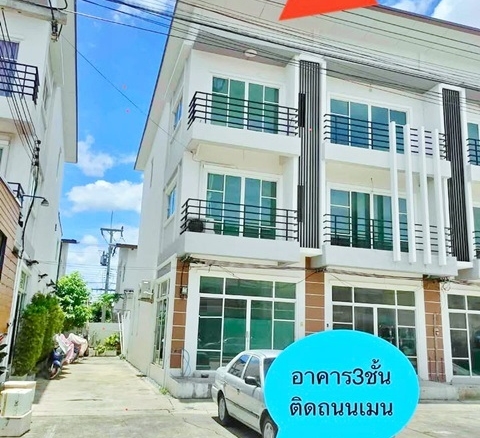อาคาร 3 ชั้น หลังมุม เศรษฐกิจ-คลองครุ ทำเลศักยภาพ วัดศรีเมือง 990ม. เมืองสมุทรสาคร 2-3นอน 3น้ำ 18 ตร.ว. ติดถนนเศรษฐกิจสายหลัก กว้าง 20 เมตร