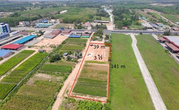 ขายที่ดิน 3 ไร่ ผังรูปสี่เหลี่ยมสวย ปลวกแดง ระยอง ใกล้ถนนหลัก 3191 เพียง 50 เมตร